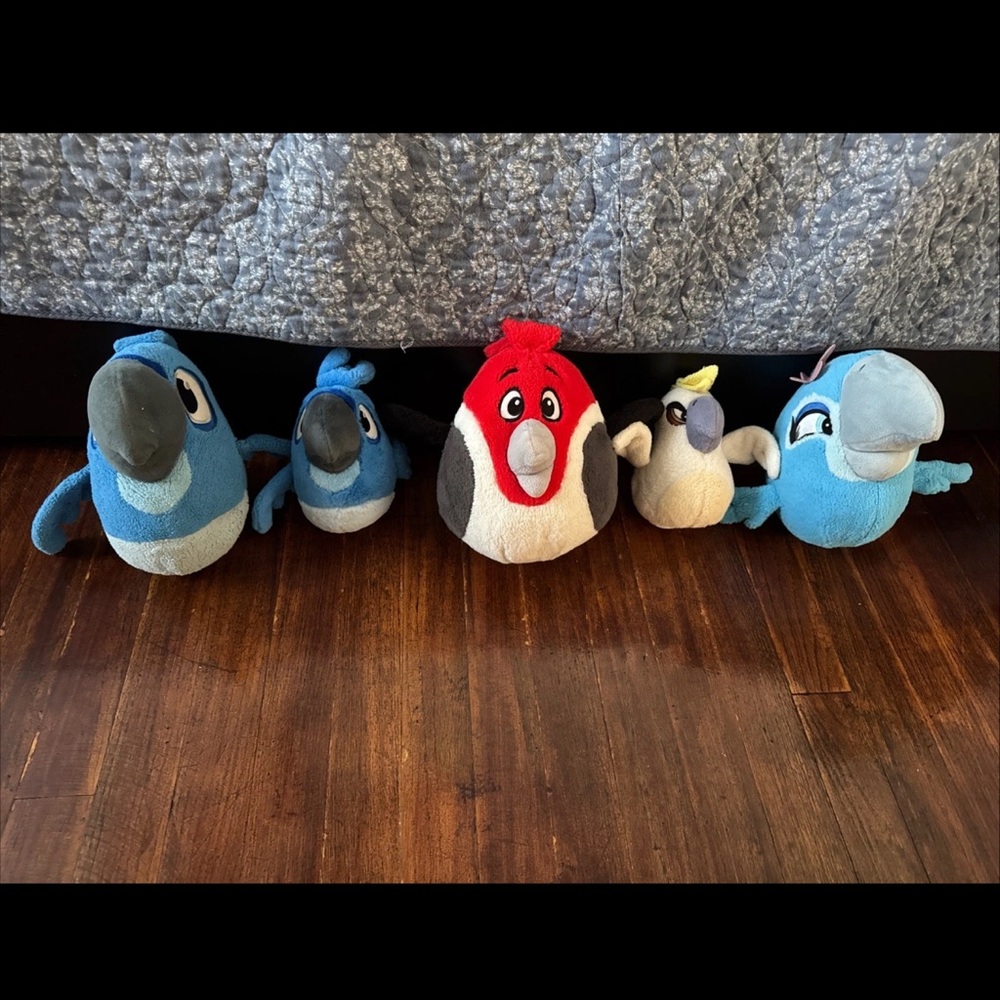 Angry Birds Rio Plush Lot 5 Nigel Pedro Jewel & more Commonwealth 6" & 8" RARE